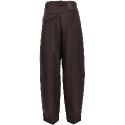 Wool-blend Barrel Leg pants