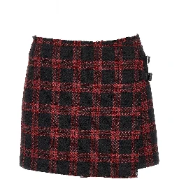 Check tweed mini skirt