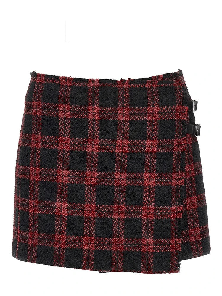 Check tweed mini skirt
