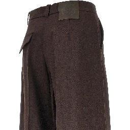 Wool-blend Barrel Leg pants