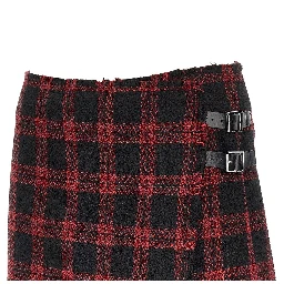 Check tweed mini skirt