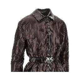 Padded nylon jacket with belt