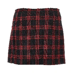 Check tweed mini skirt