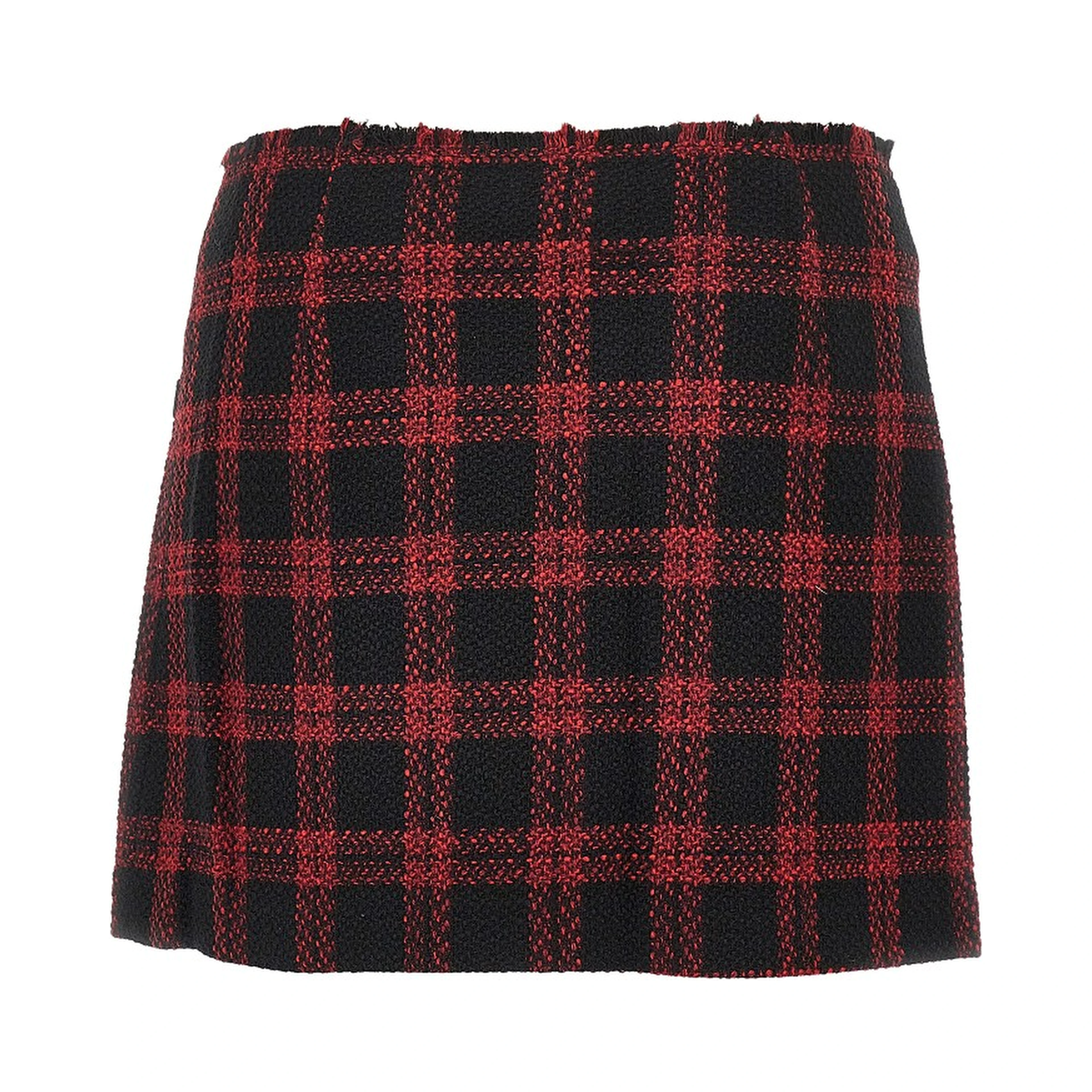 Check tweed mini skirt