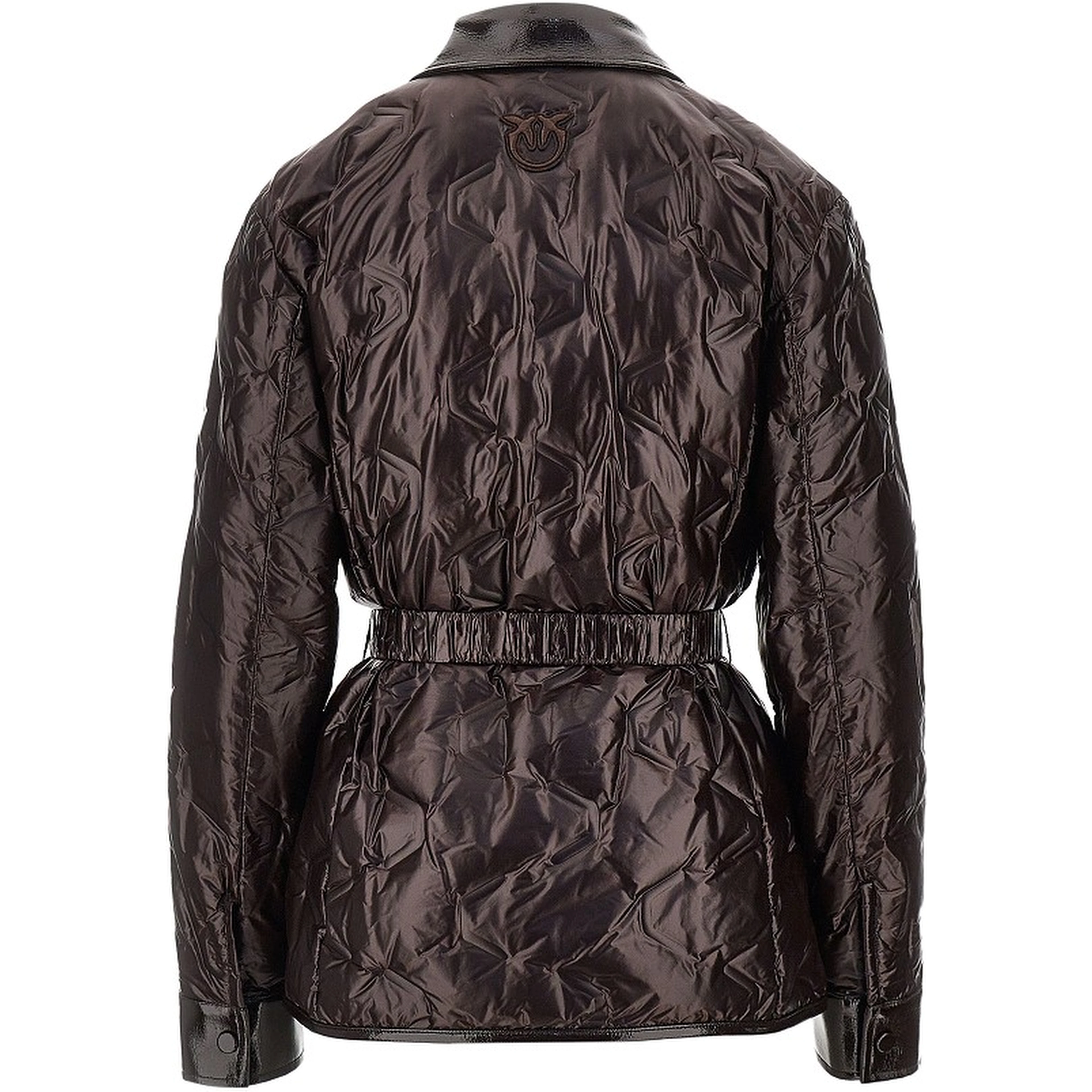 Padded nylon jacket with belt