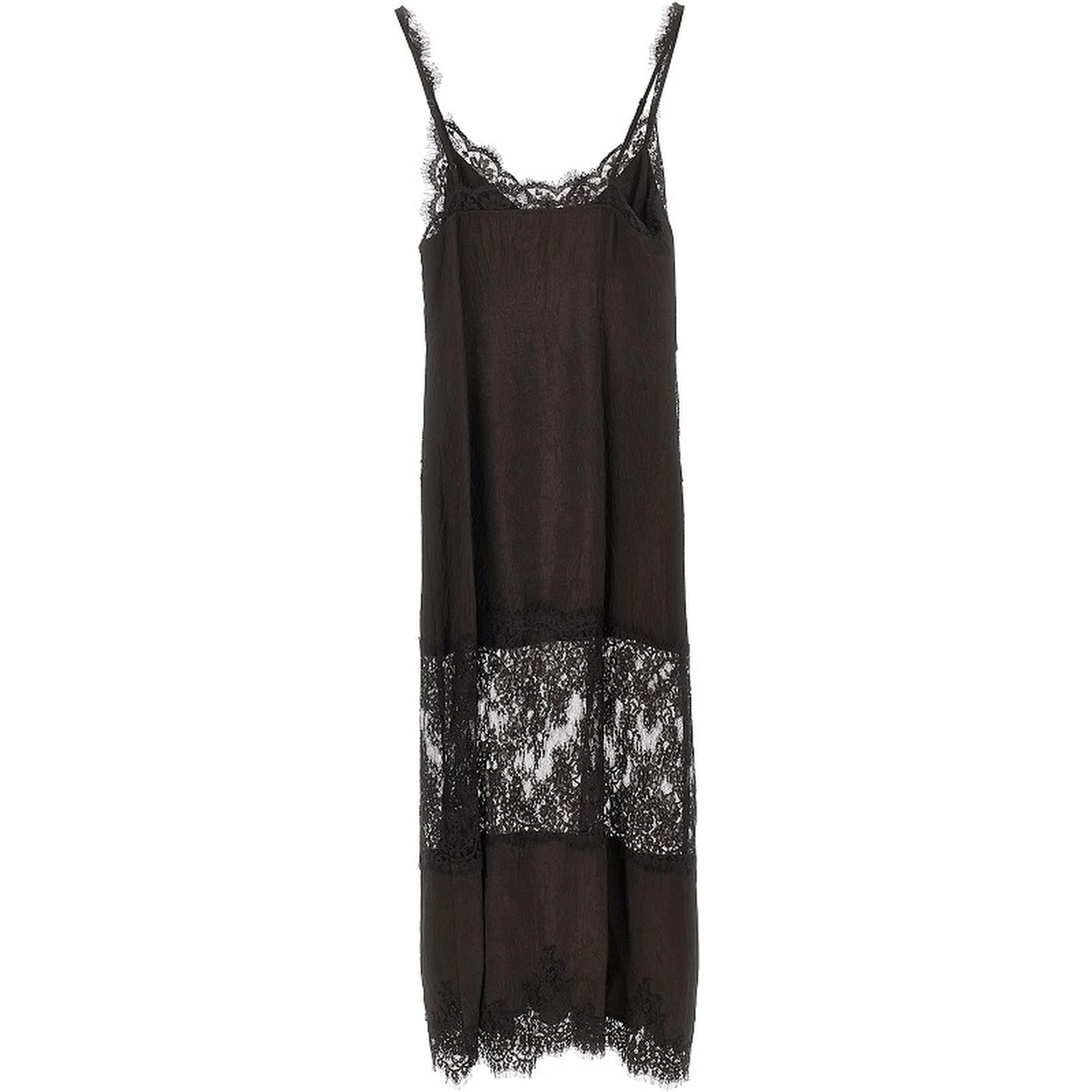 Jacquard fabric and lace slipdress