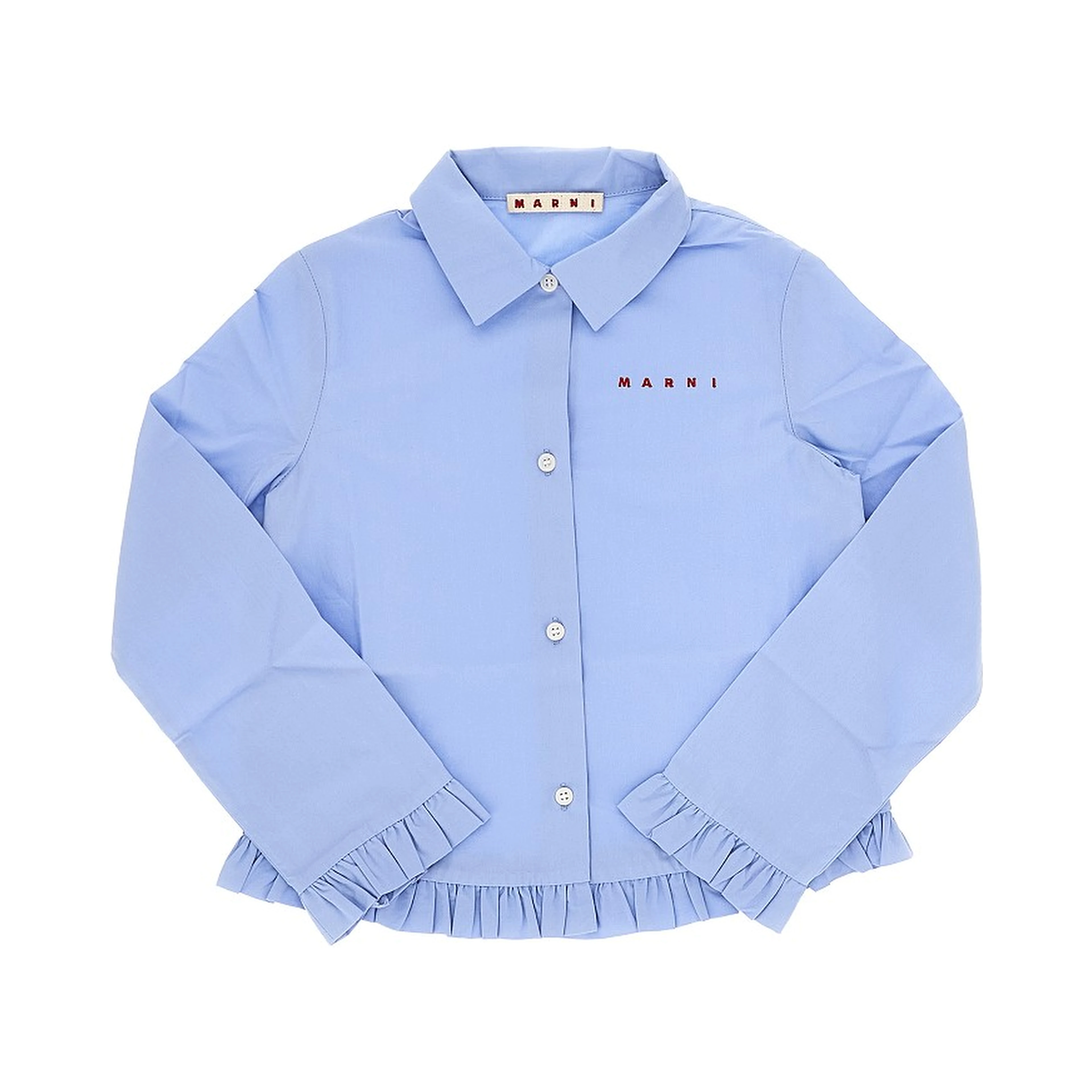 Ruffled poplin shirt