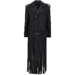Fringed oversized cloth coat