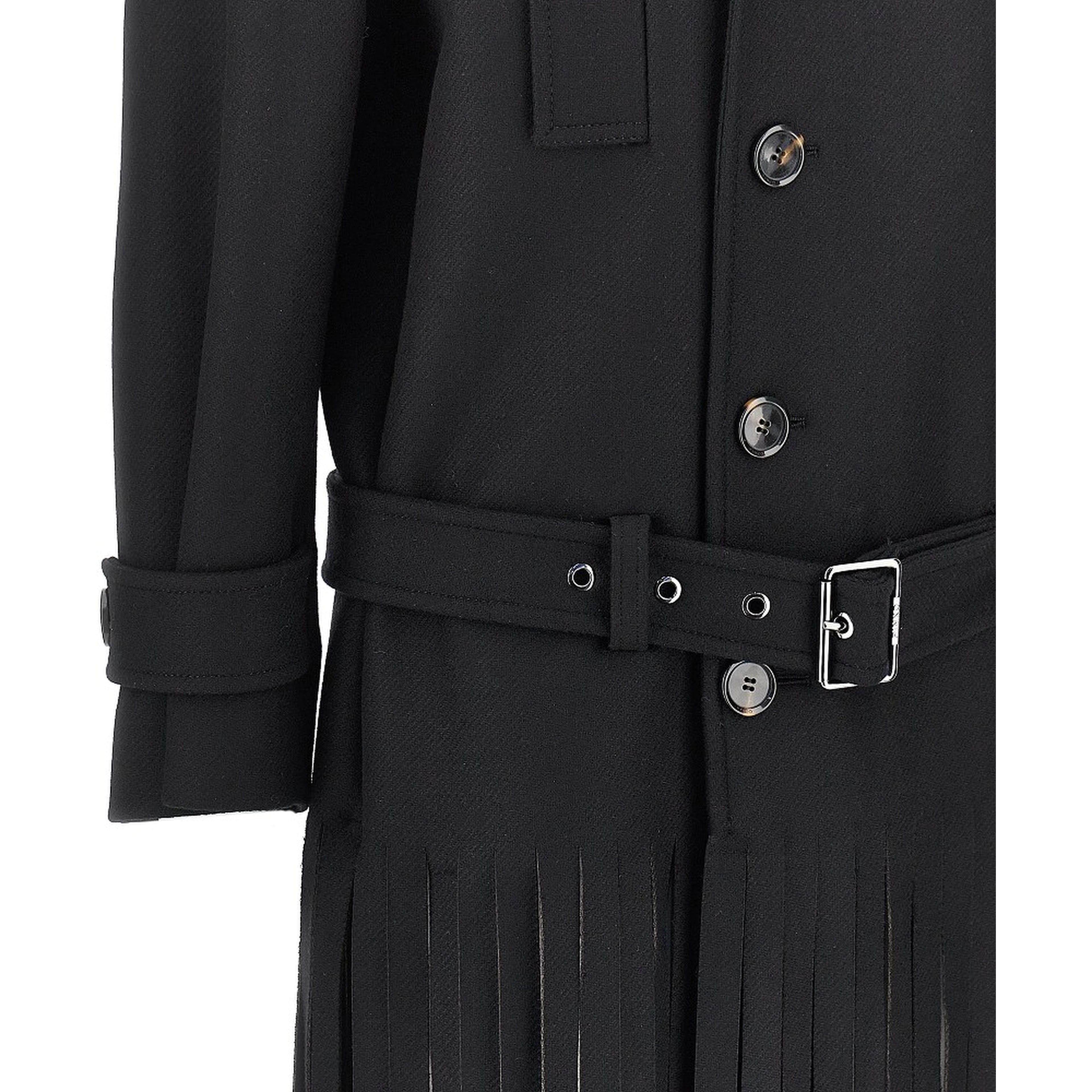 Fringed oversized cloth coat
