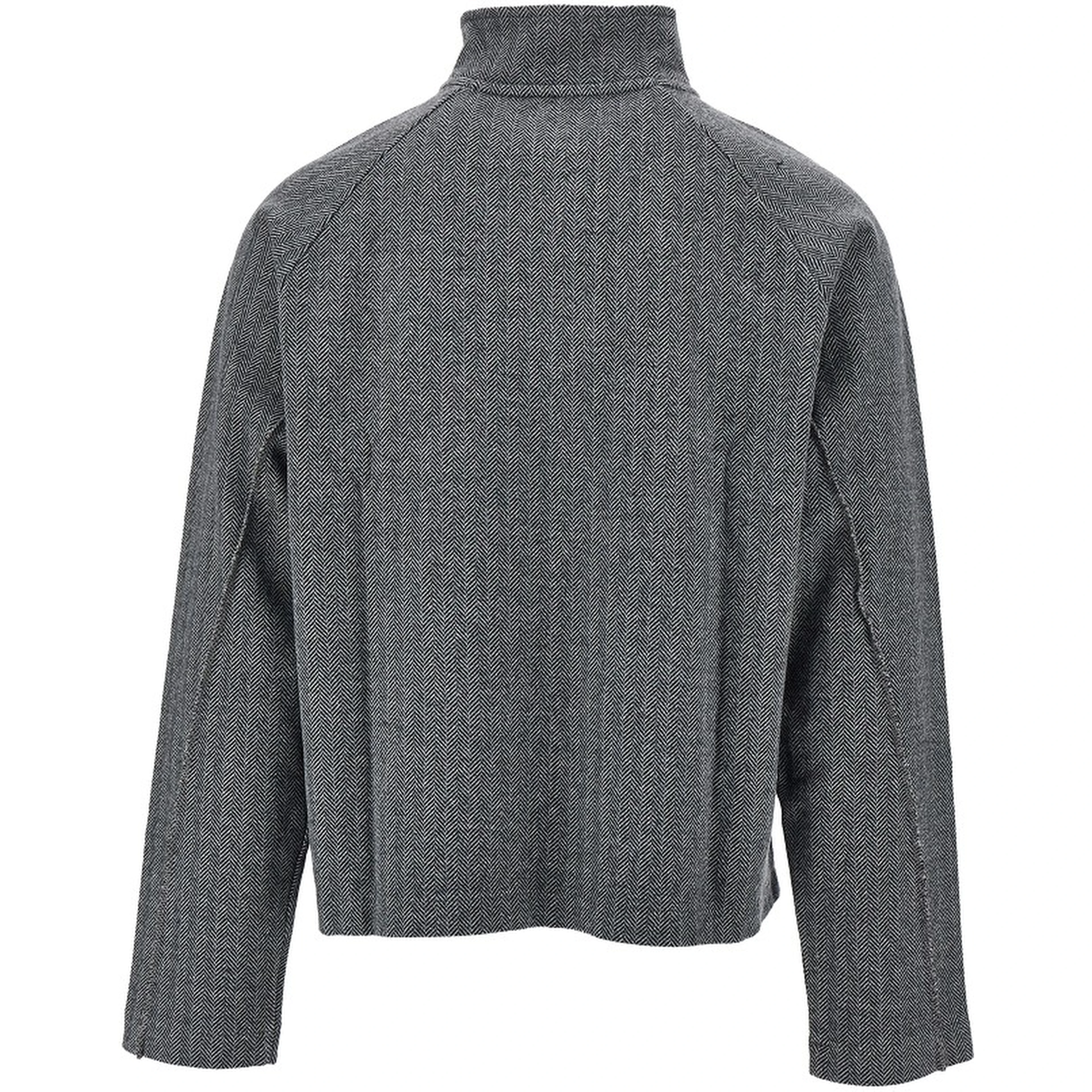 Herringbone cotton full-zip sweatshirt