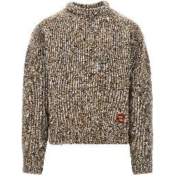 Virgin wool-blend yarn sweater