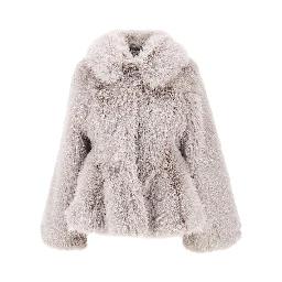 Faux fur flared jacket