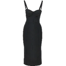 Stretch satin midi dress