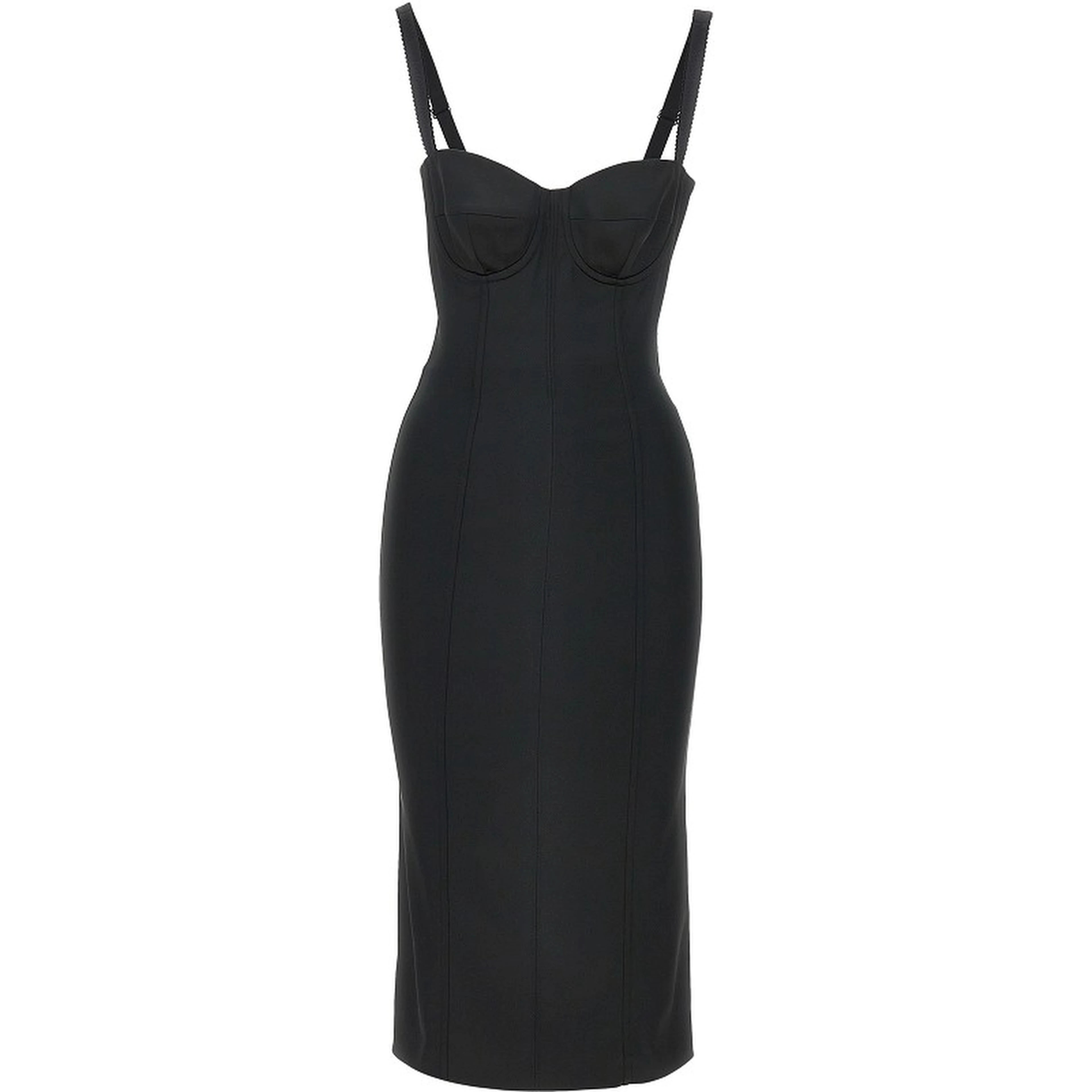 Stretch satin midi dress