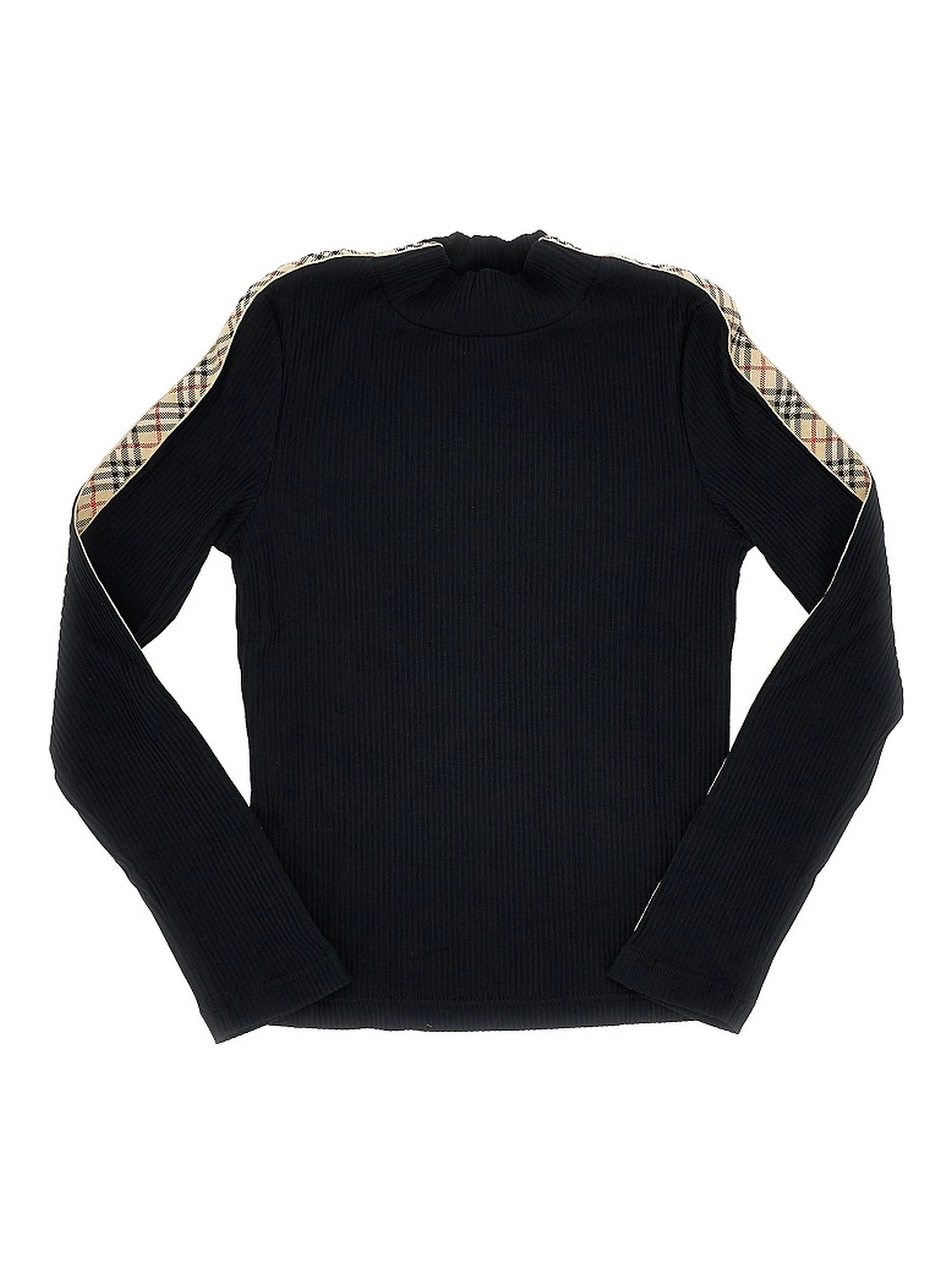 Stretch cotton T-shirt with Check webbing