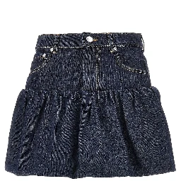 Denim mini bubble skirt