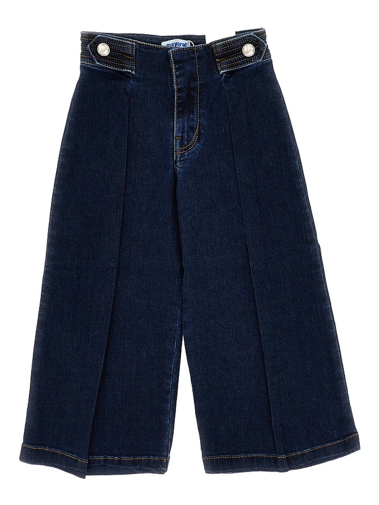 Wide leg denim pants