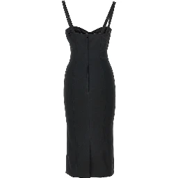 Stretch satin midi dress
