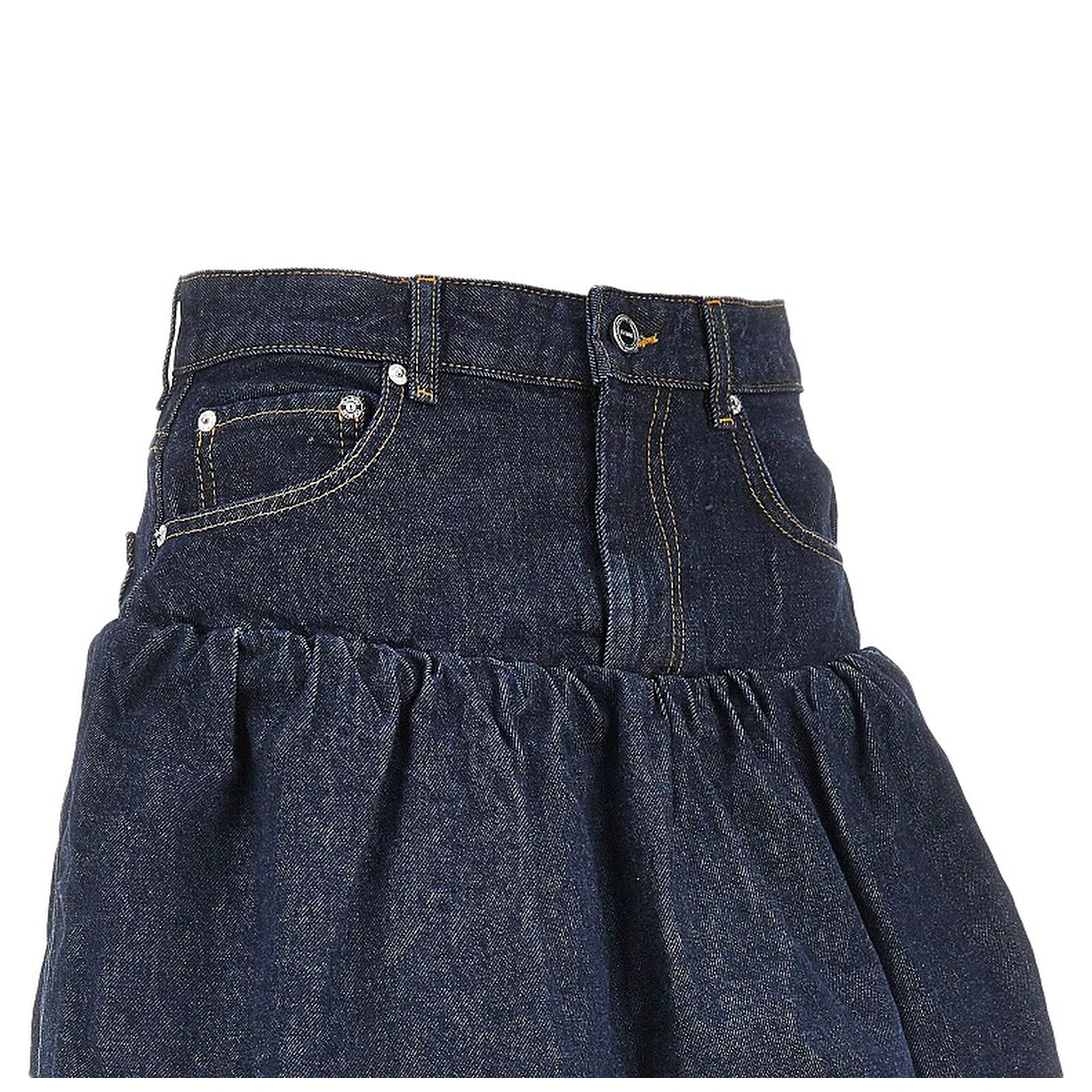 Denim mini bubble skirt