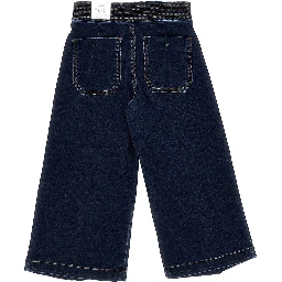 Wide leg denim pants