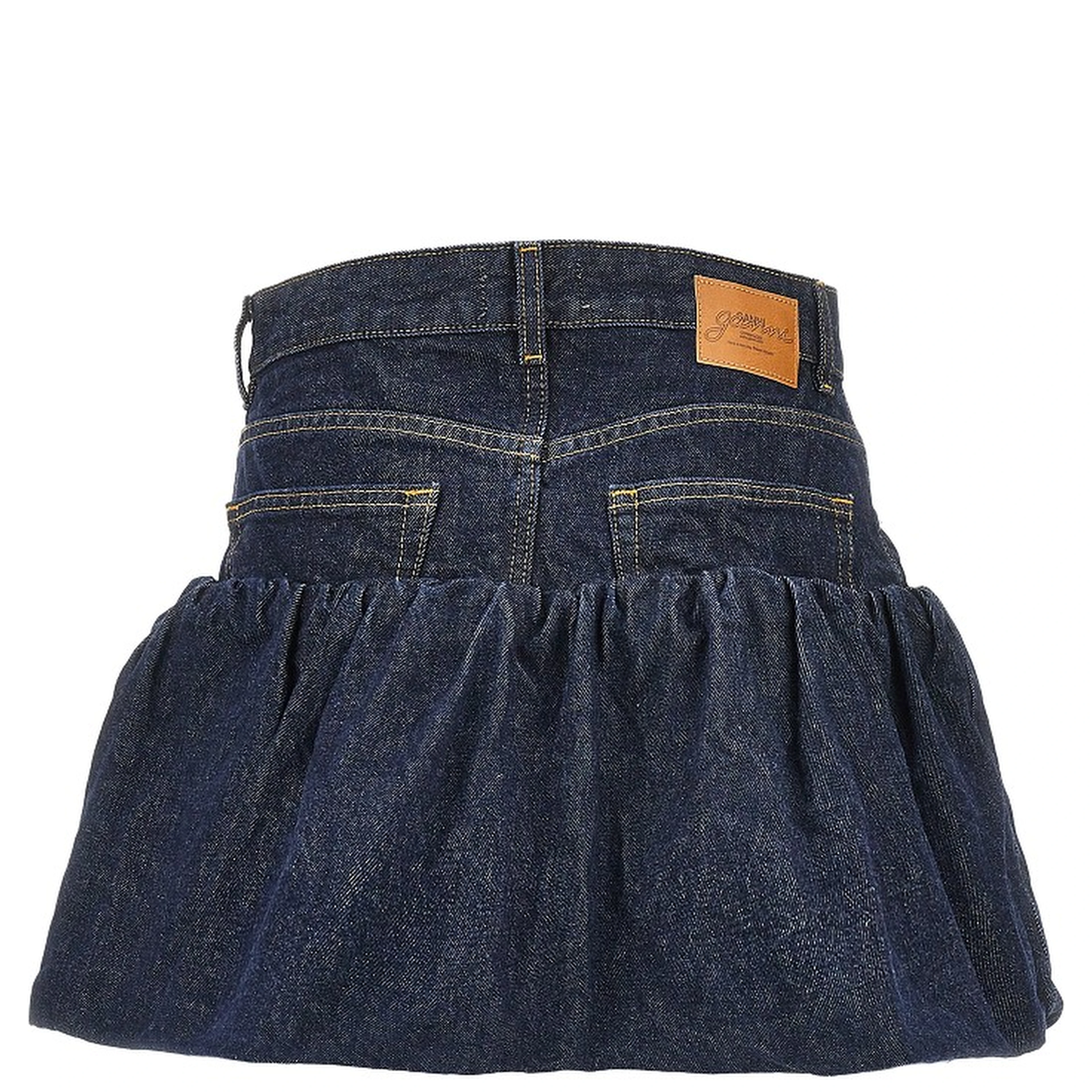 Denim mini bubble skirt
