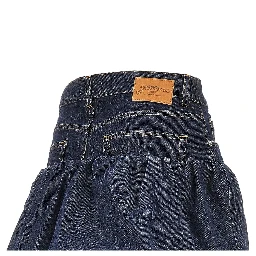Denim mini bubble skirt