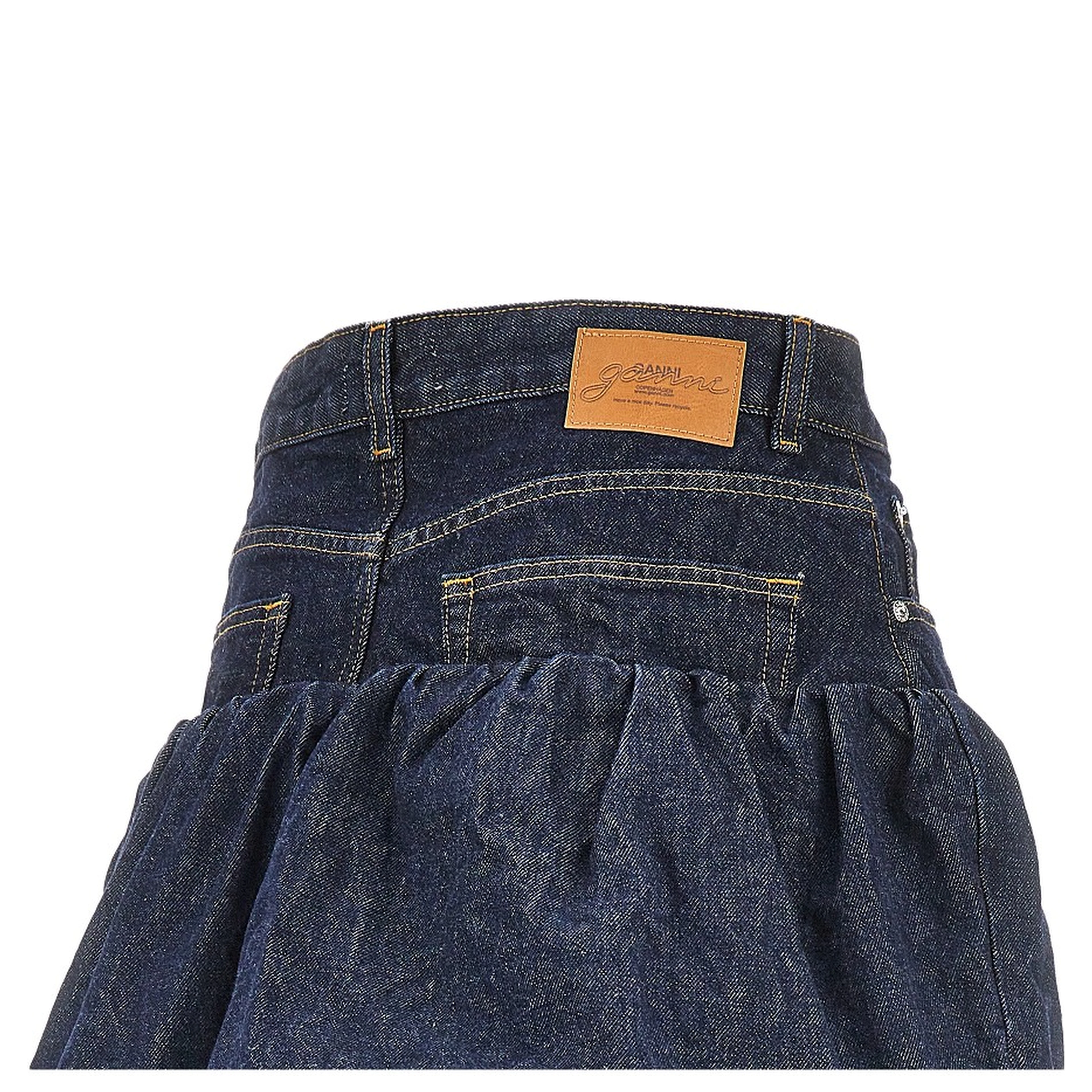 Denim mini bubble skirt