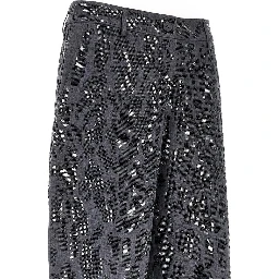Strass-embellished leopard wide leg pants