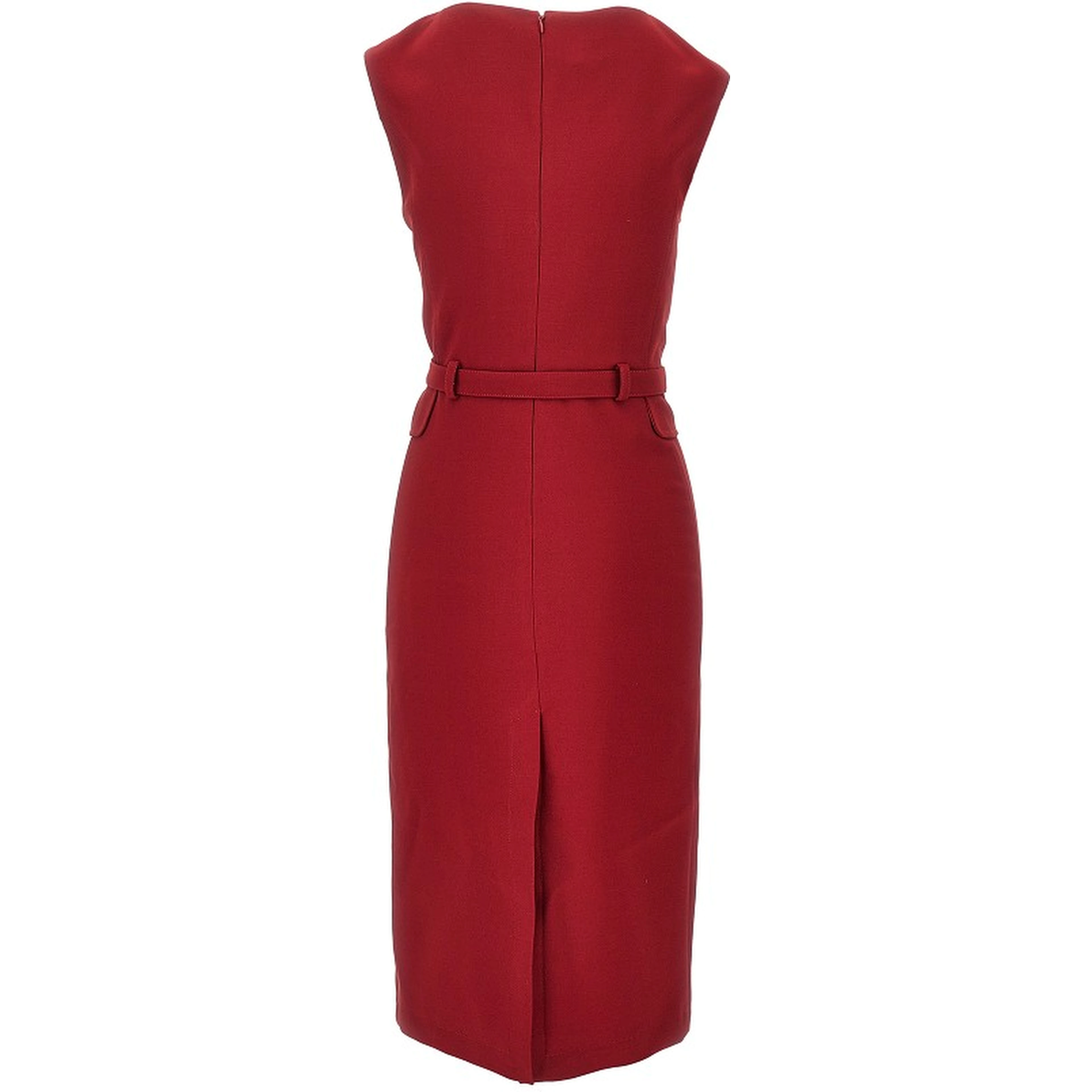 Crepe midi dress with belt