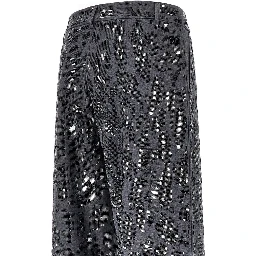 Strass-embellished leopard wide leg pants