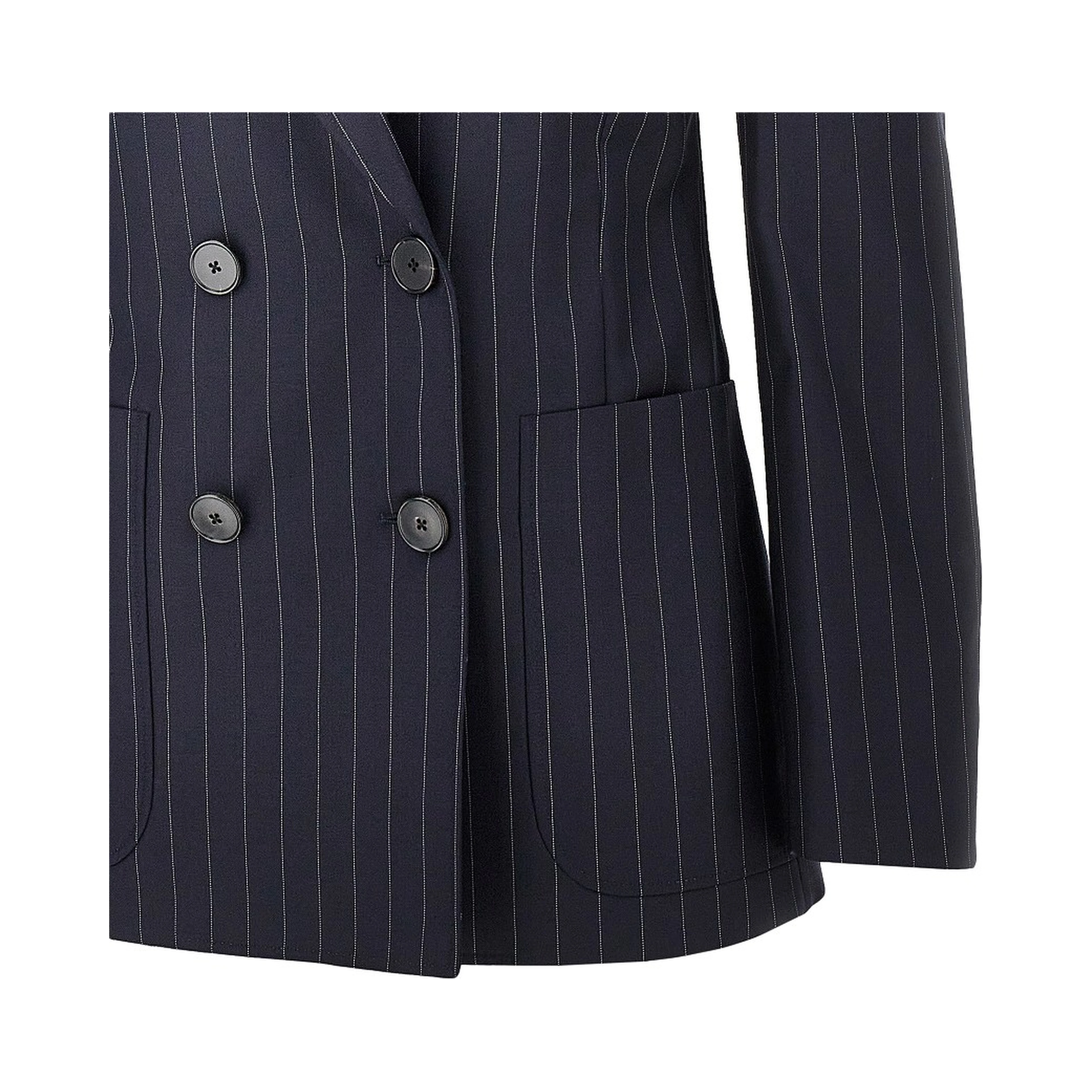 Pin-striped wool double-breasted jacket