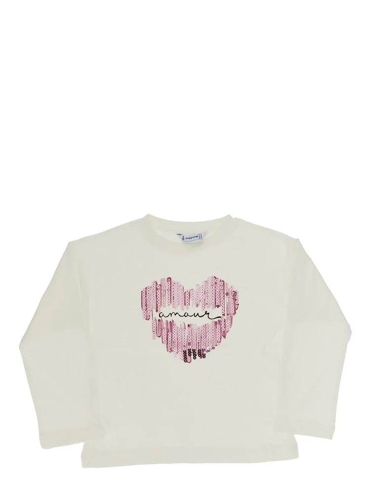 Sequinned graphic T-shirt