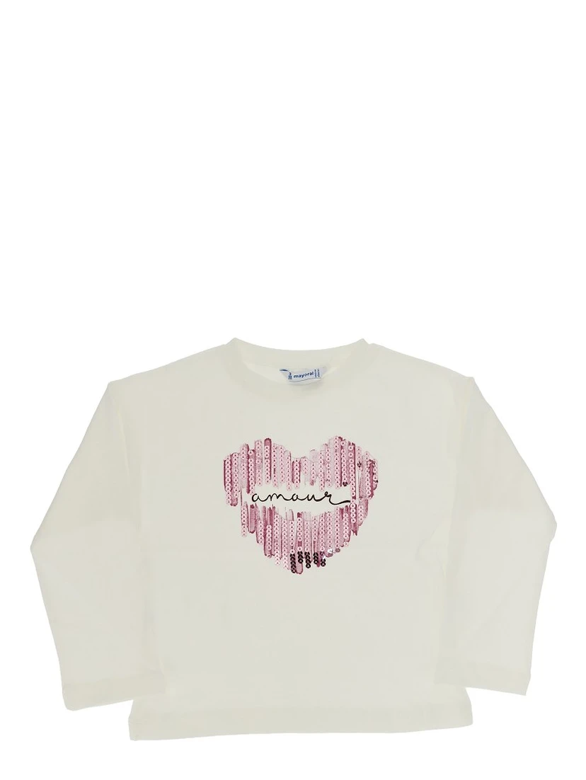 Sequinned graphic T-shirt