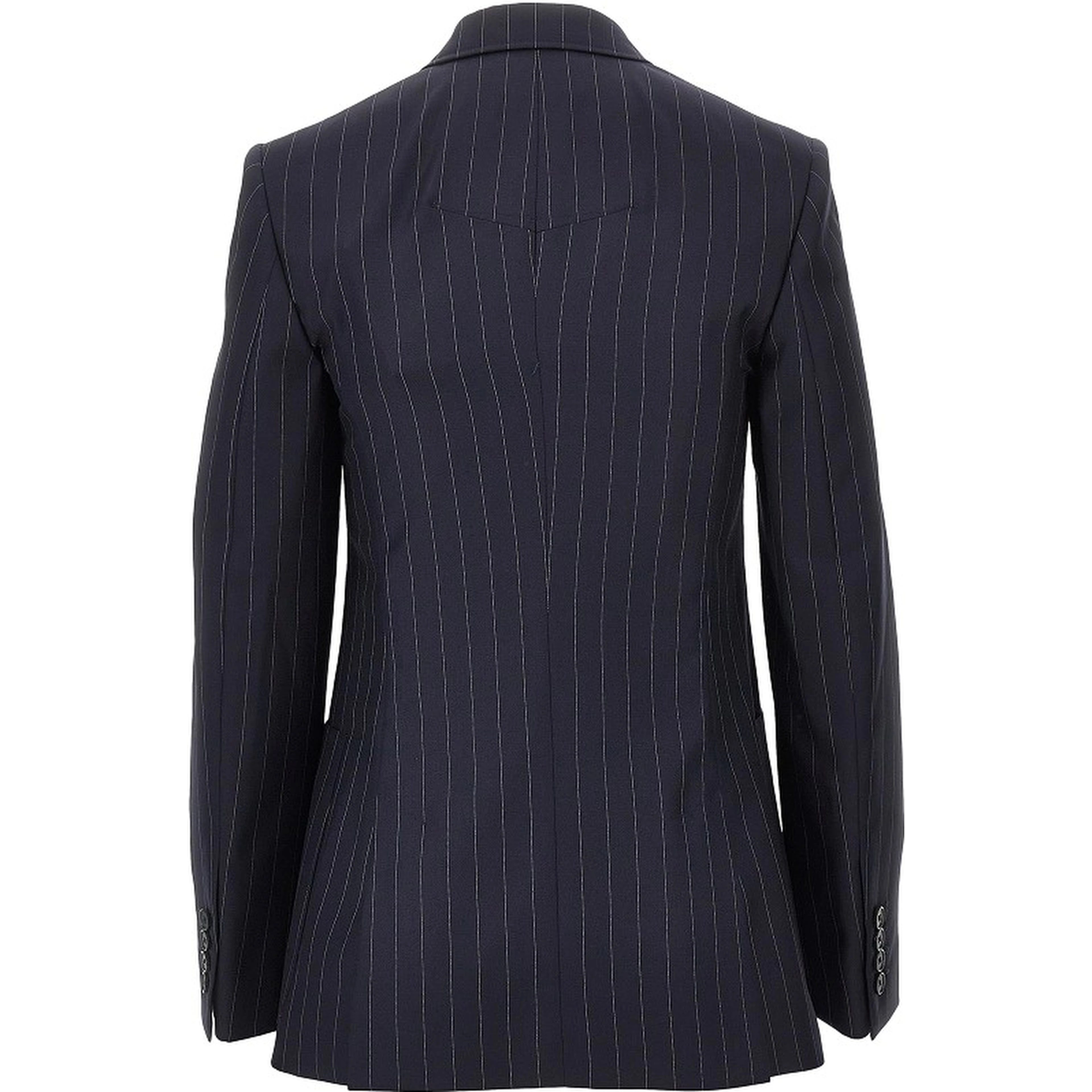 Pin-striped wool double-breasted jacket
