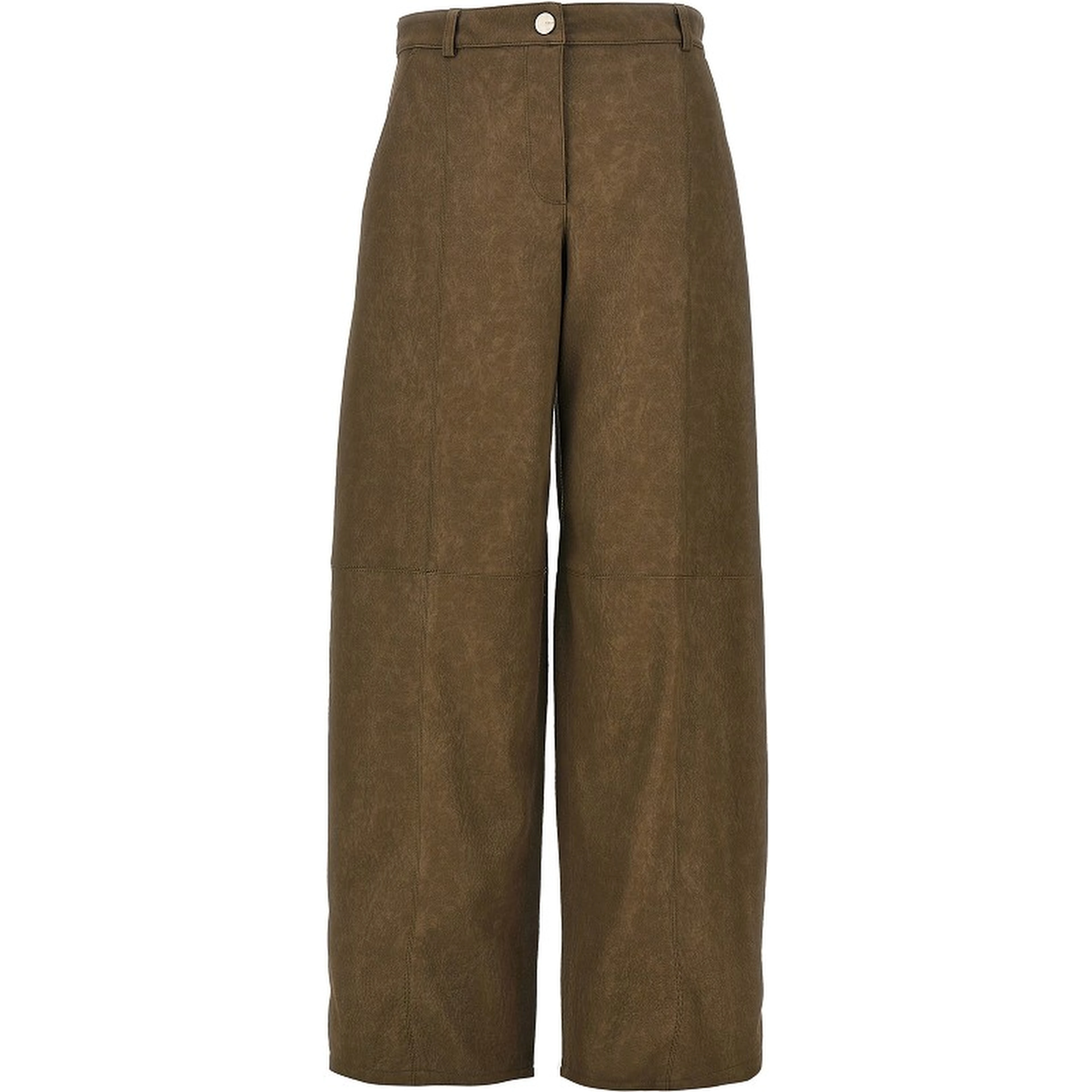 Nubuck-effect fabric pants