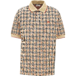 Check jersey polo shirt