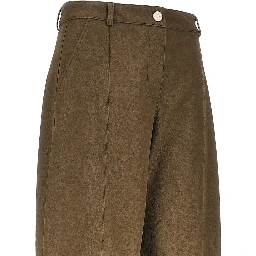 Nubuck-effect fabric pants