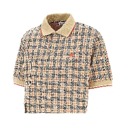 Check jersey polo shirt
