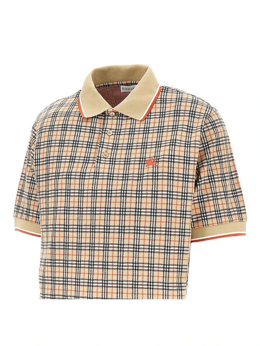 Check jersey polo shirt