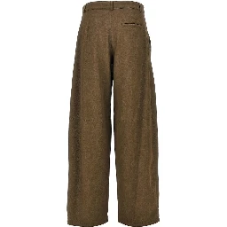 Nubuck-effect fabric pants