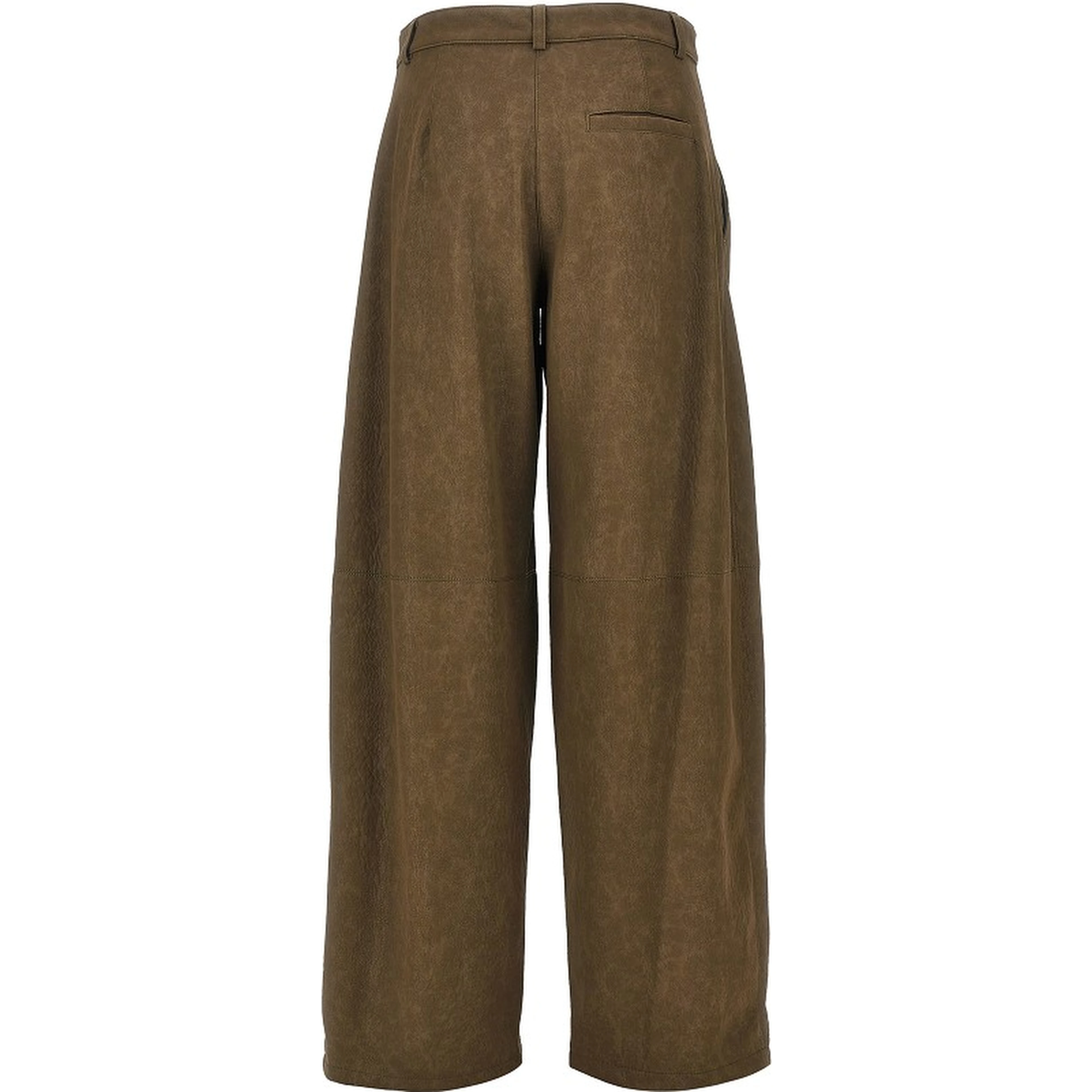 Nubuck-effect fabric pants