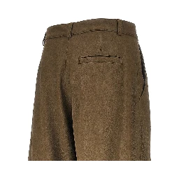 Nubuck-effect fabric pants