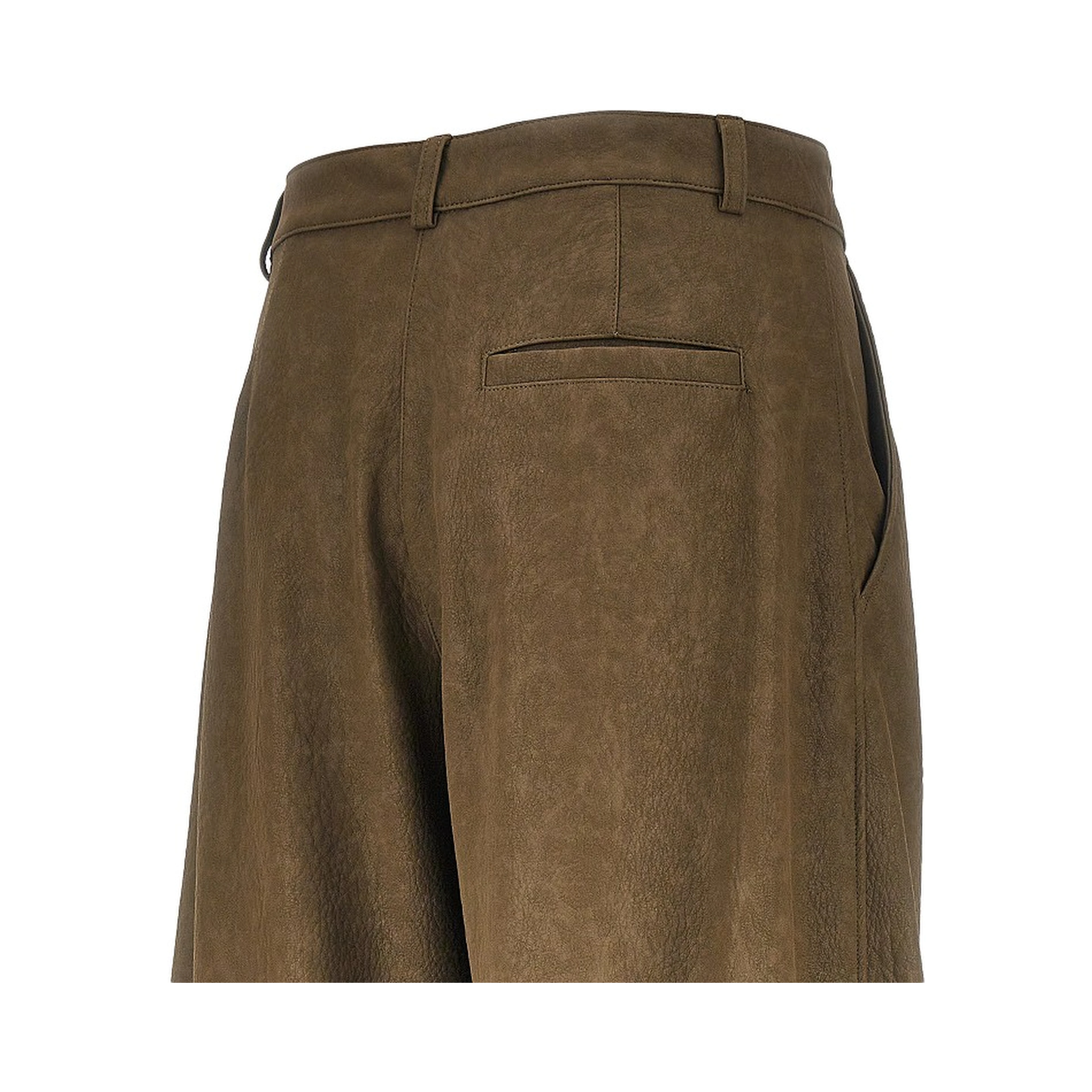 Nubuck-effect fabric pants