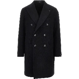 Double-breasted wool and cashmere coat