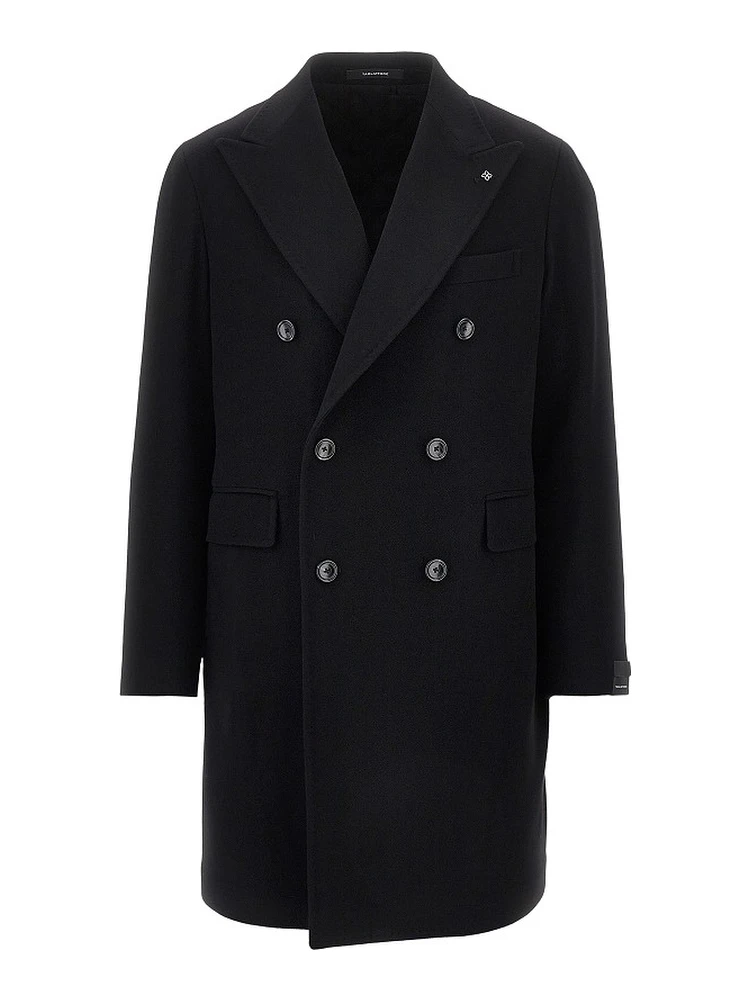 Double-breasted wool and cashmere coat
