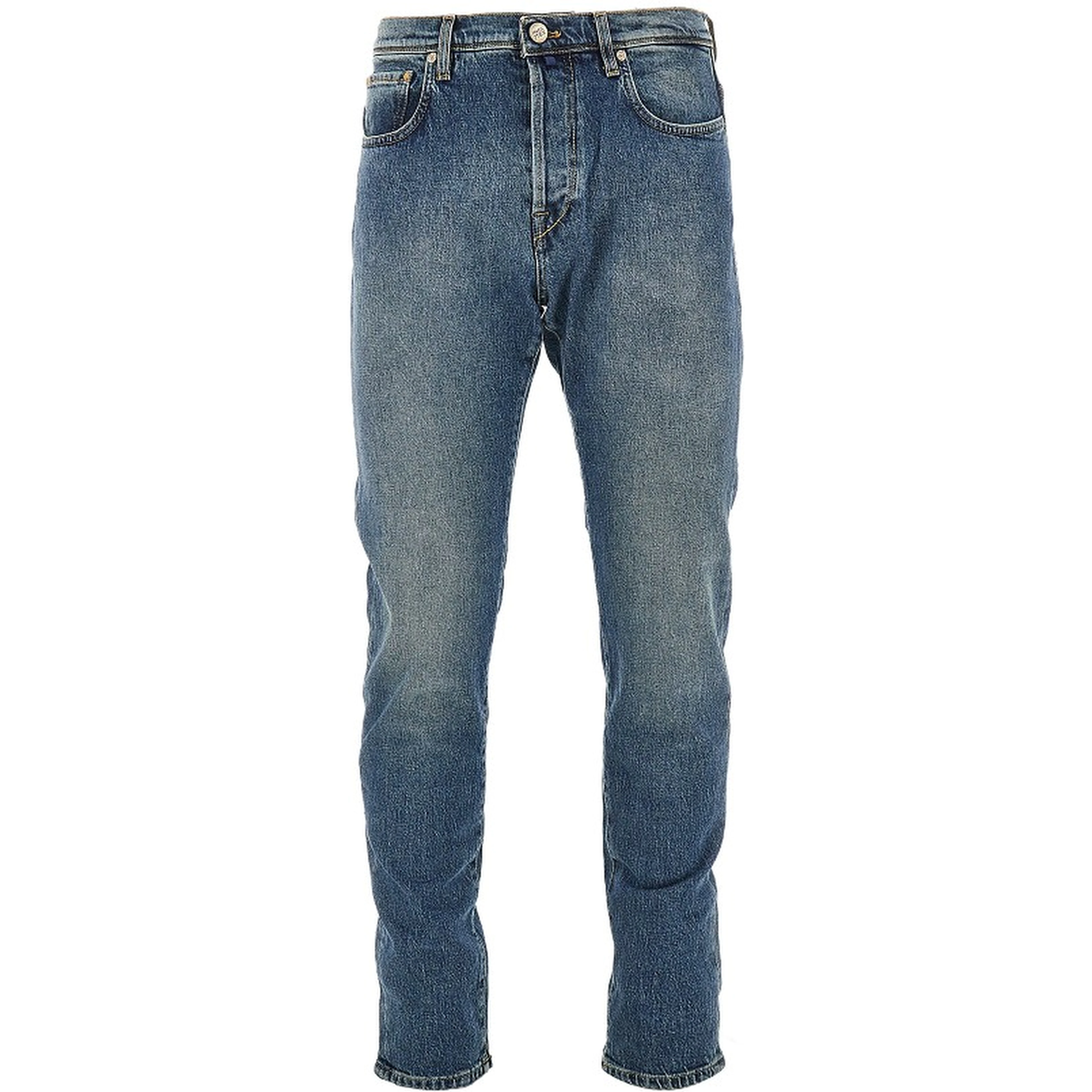 Stretch denim tapered fit jeans