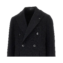 Double-breasted wool and cashmere coat