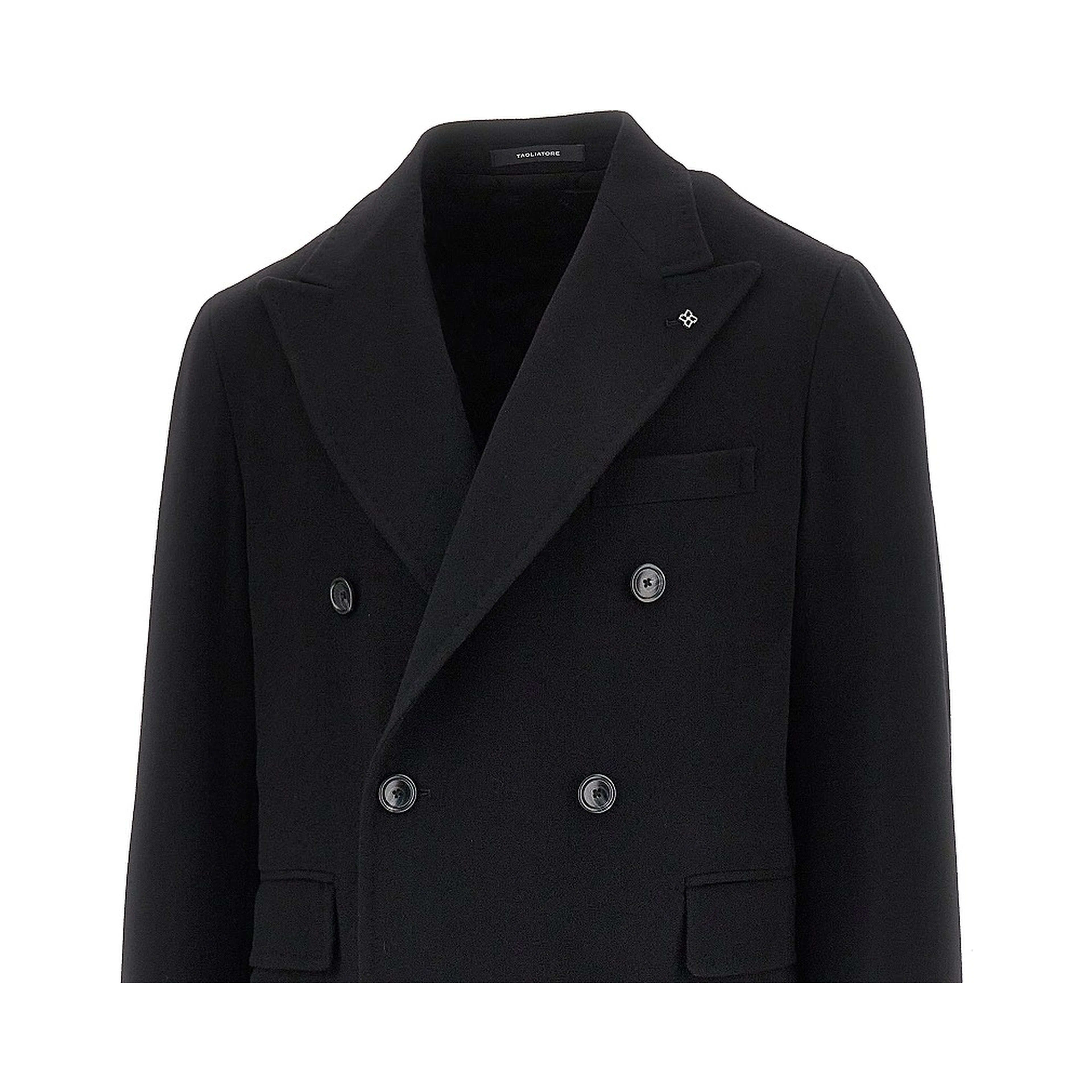 Double-breasted wool and cashmere coat