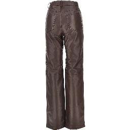 Leather straight leg pants