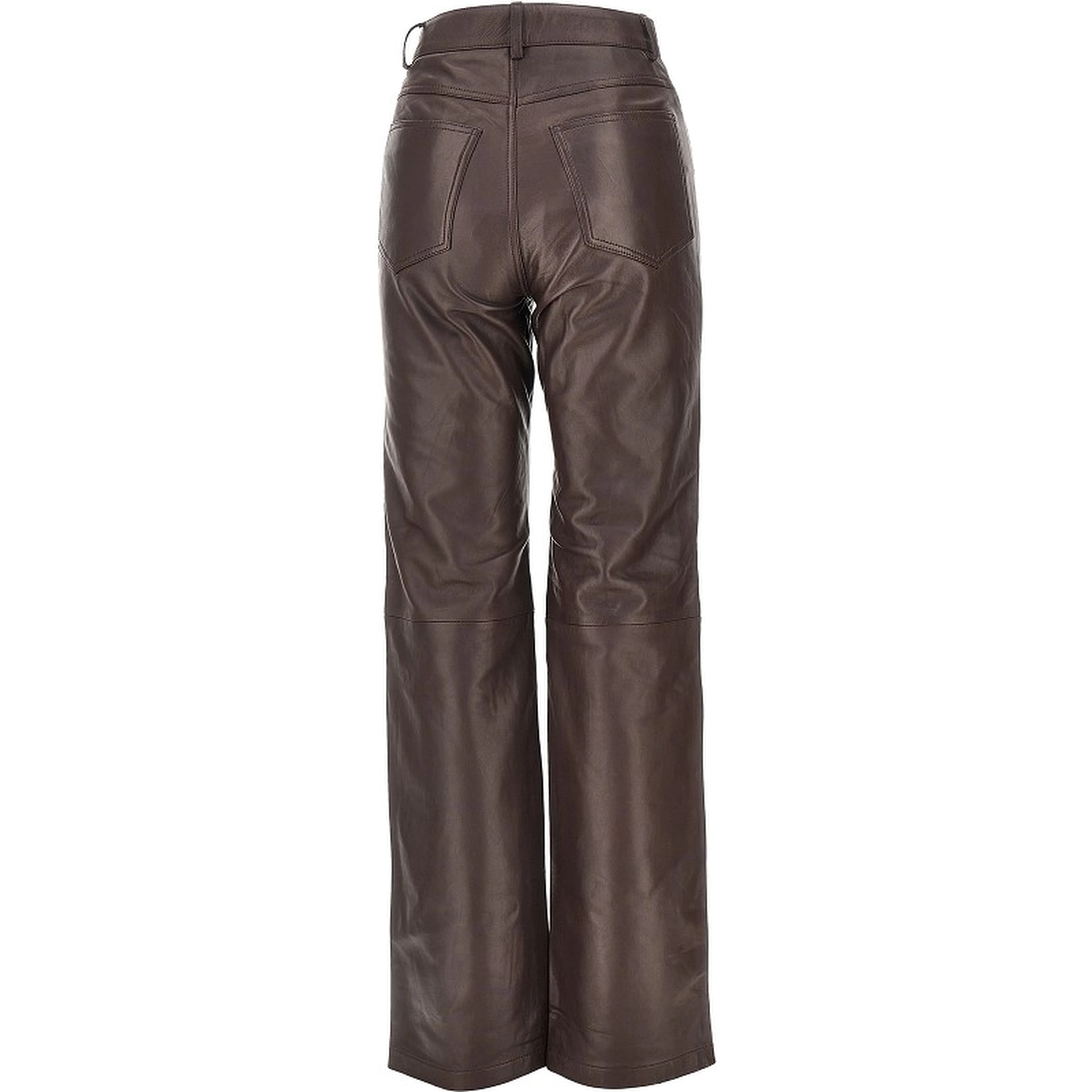 Leather straight leg pants